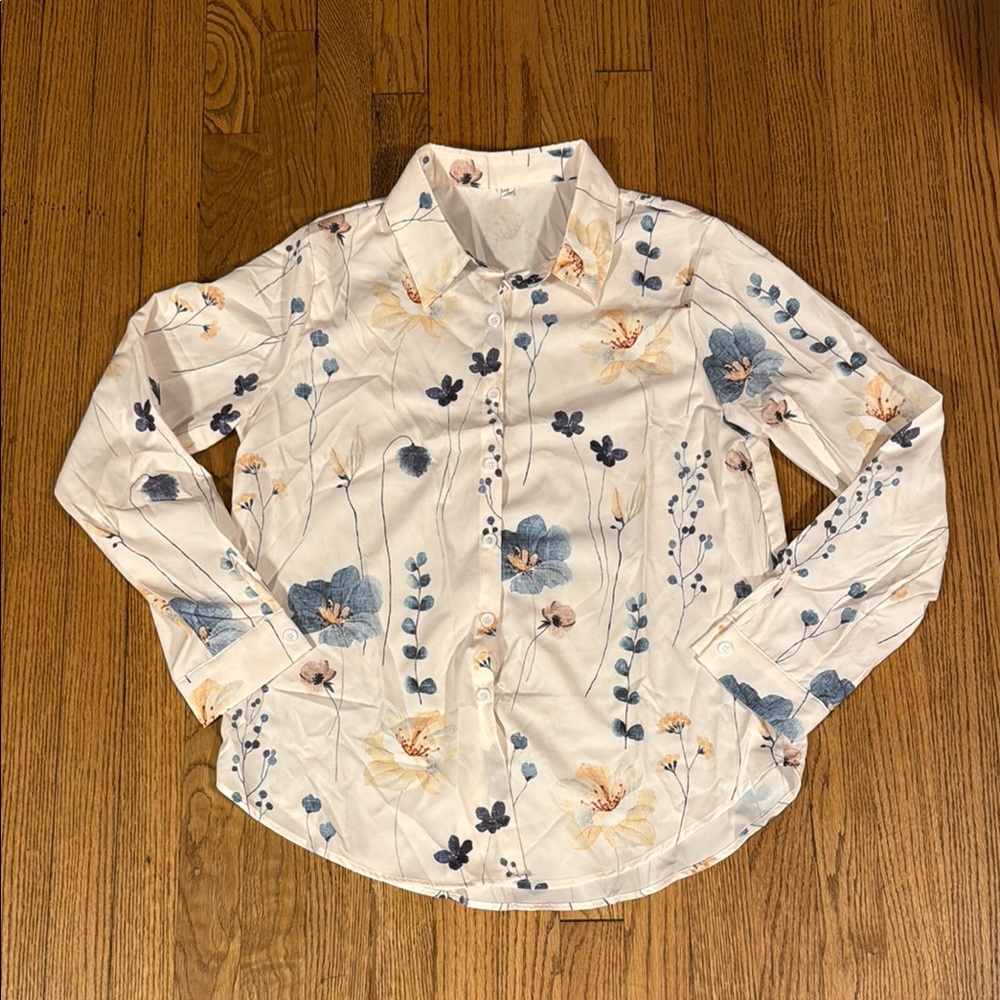 SHEIN Floral Button Down Shirt